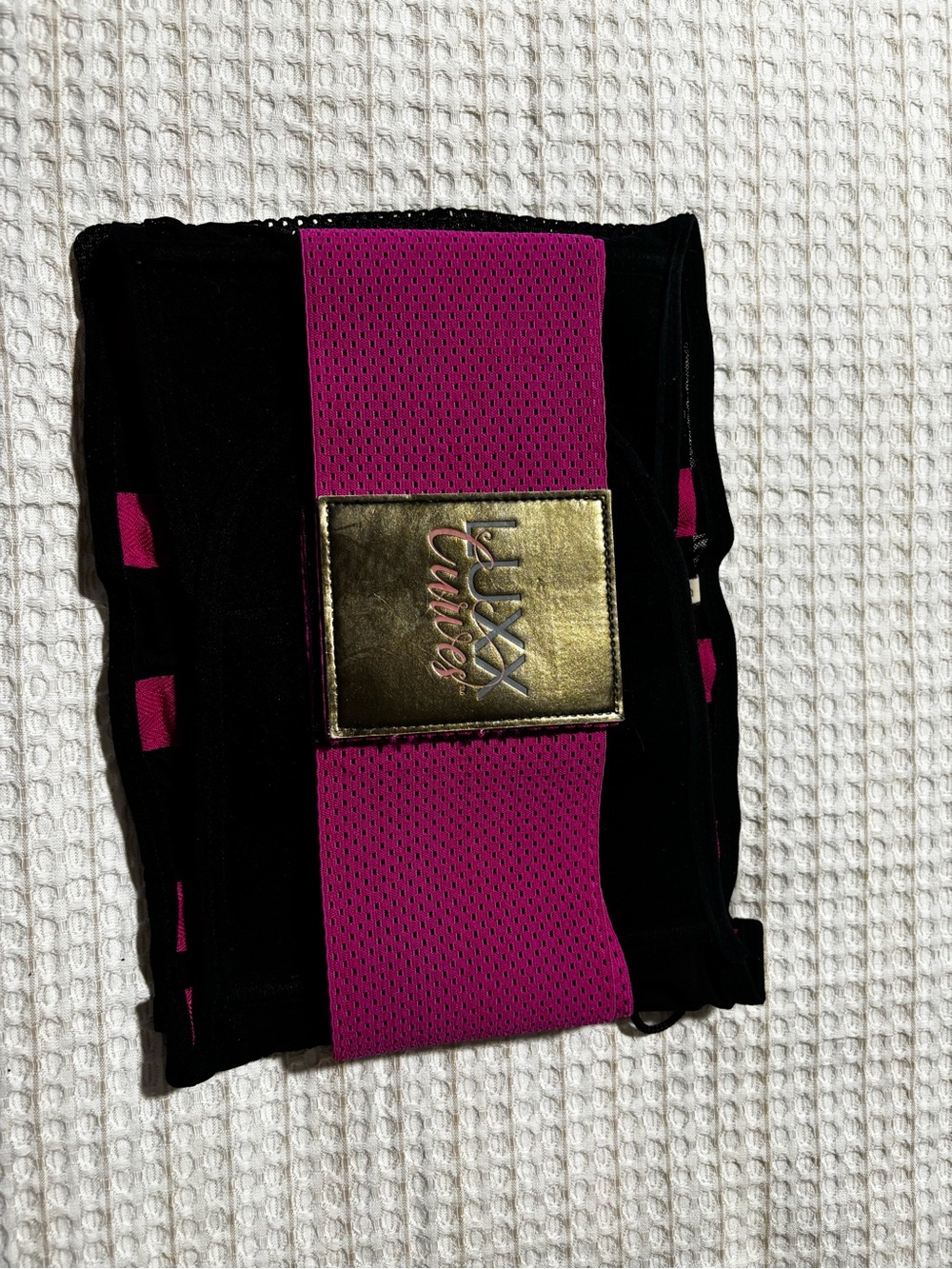 Luxe Pink and Black Support Wrap with Logo Pouch